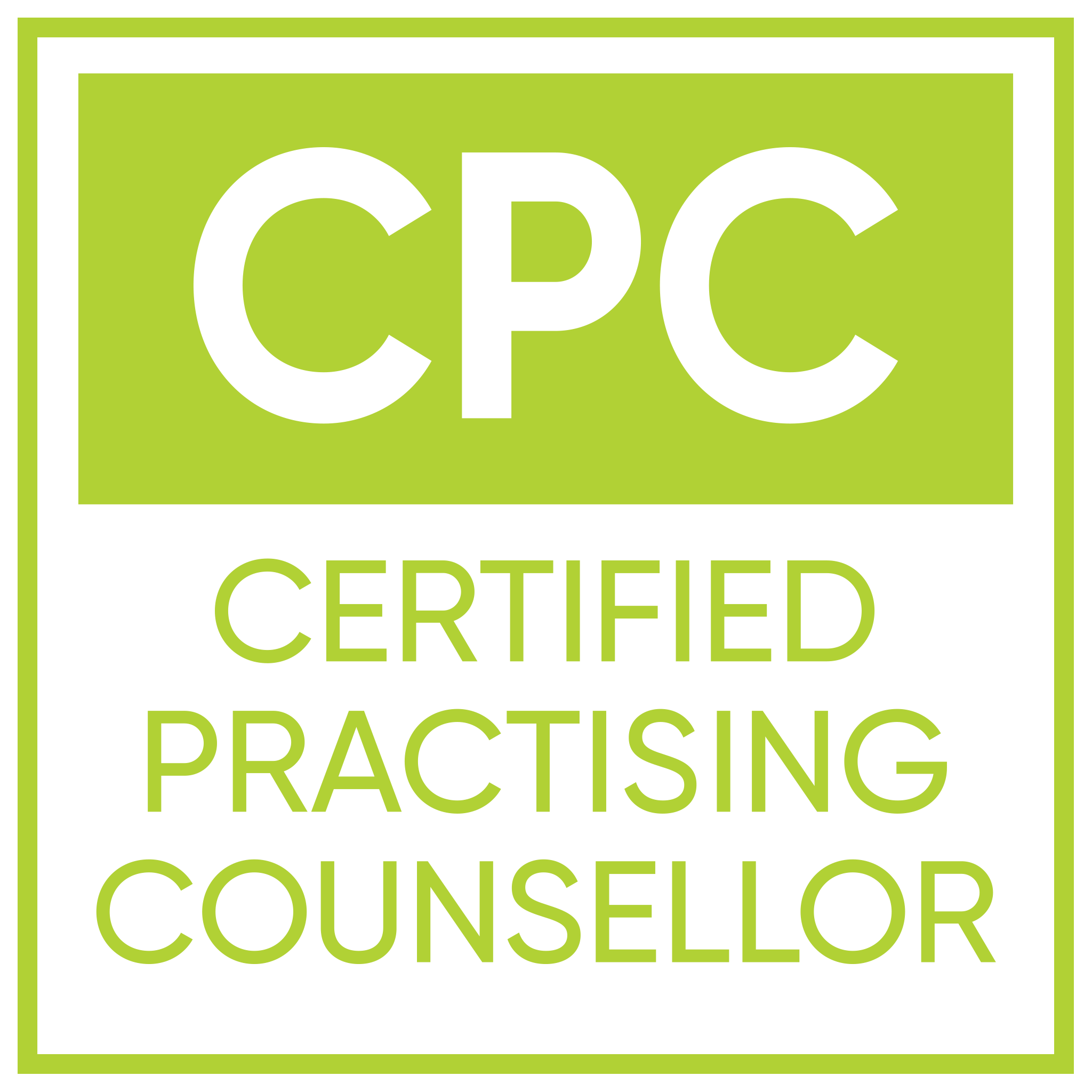 Certified Practising Counsellor badge